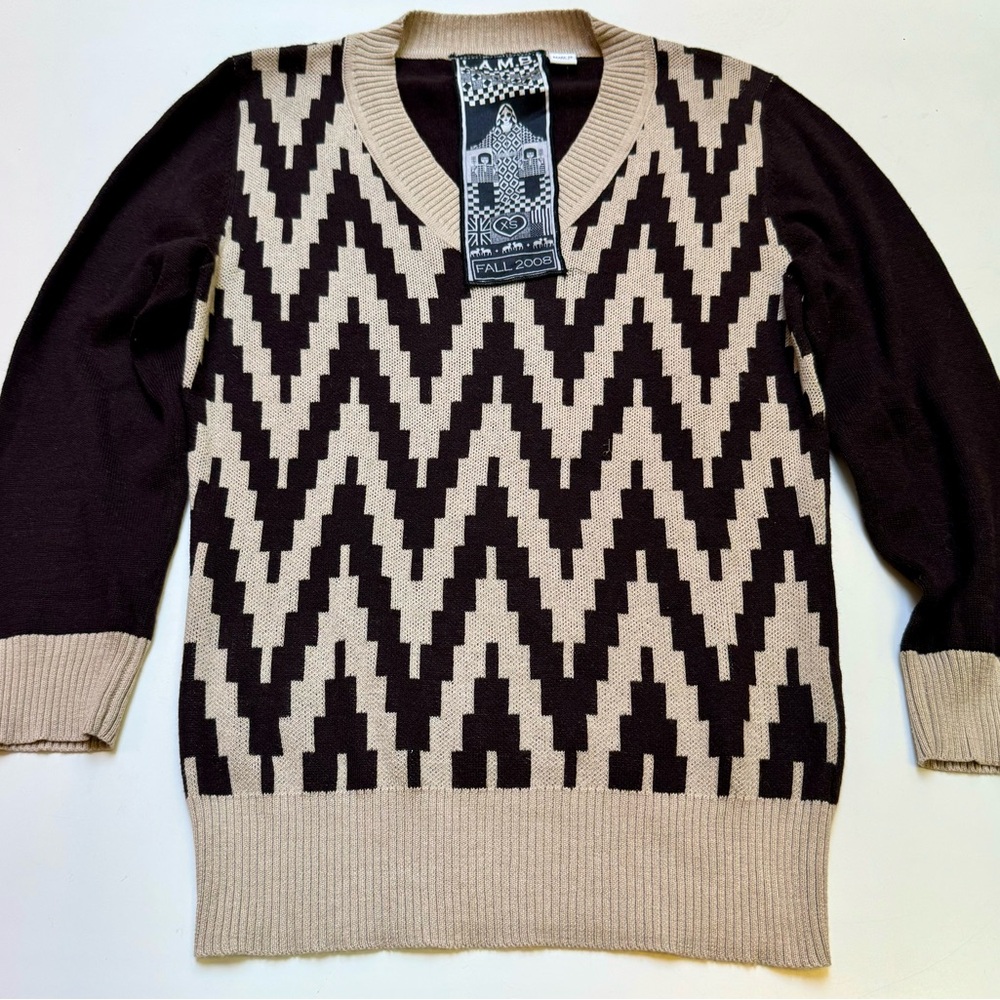 L.A.M.B. 2008 almost vintage Italian cashmere & cotton top-sz s-EC